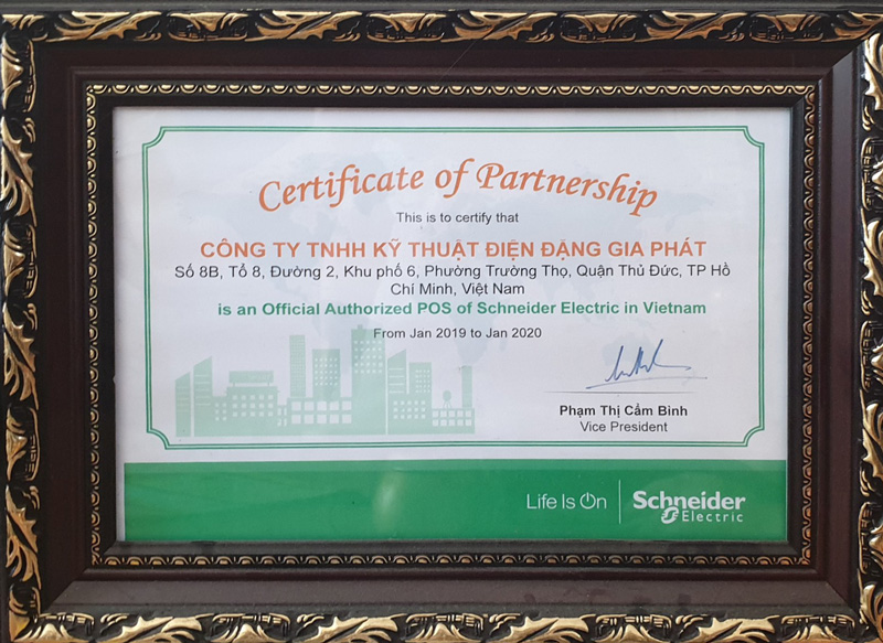 Chứng chỉ từ Schneider Electric 2 năm liền (2018-2020)