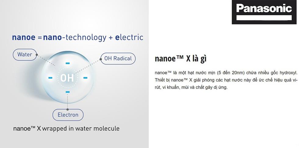 Công nghệ tiến tiến Nanoe X với khả năng tiêu diệt vi khuẩn tới 99%