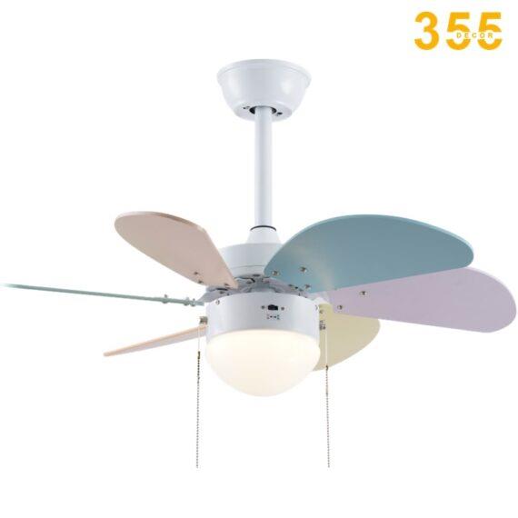 Quạt đèn trần 355 DECOR QT1096 cánh nhựa ABS nhiều màu