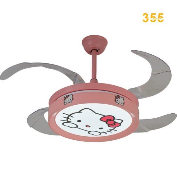 Quạt đèn trần 355 DECOR QT2795 hình mèo kitty