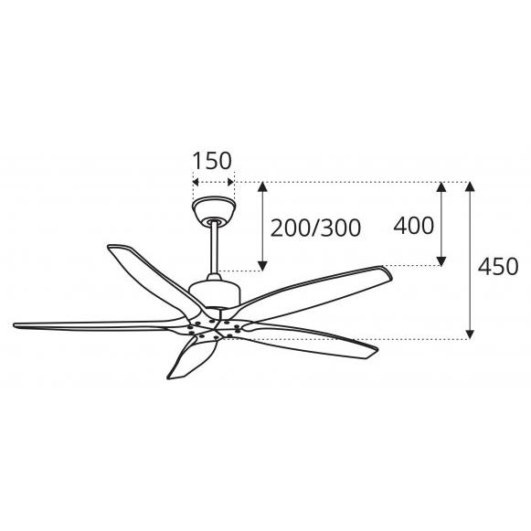 Quạt trần DC cánh gỗ phay cánh gỗ phay Sinwa SW1715