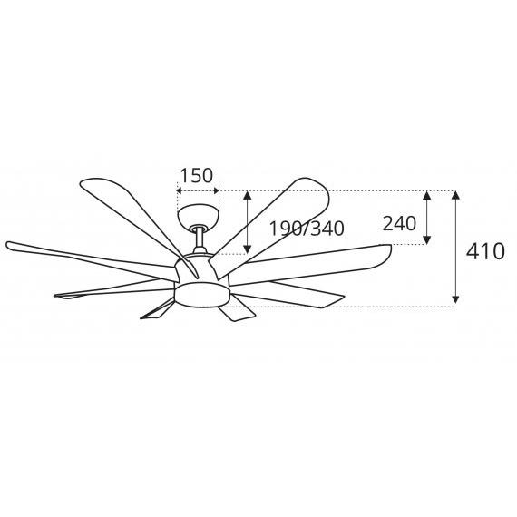 Quạt trần DC đèn led cánh ABS Sinwa DC08