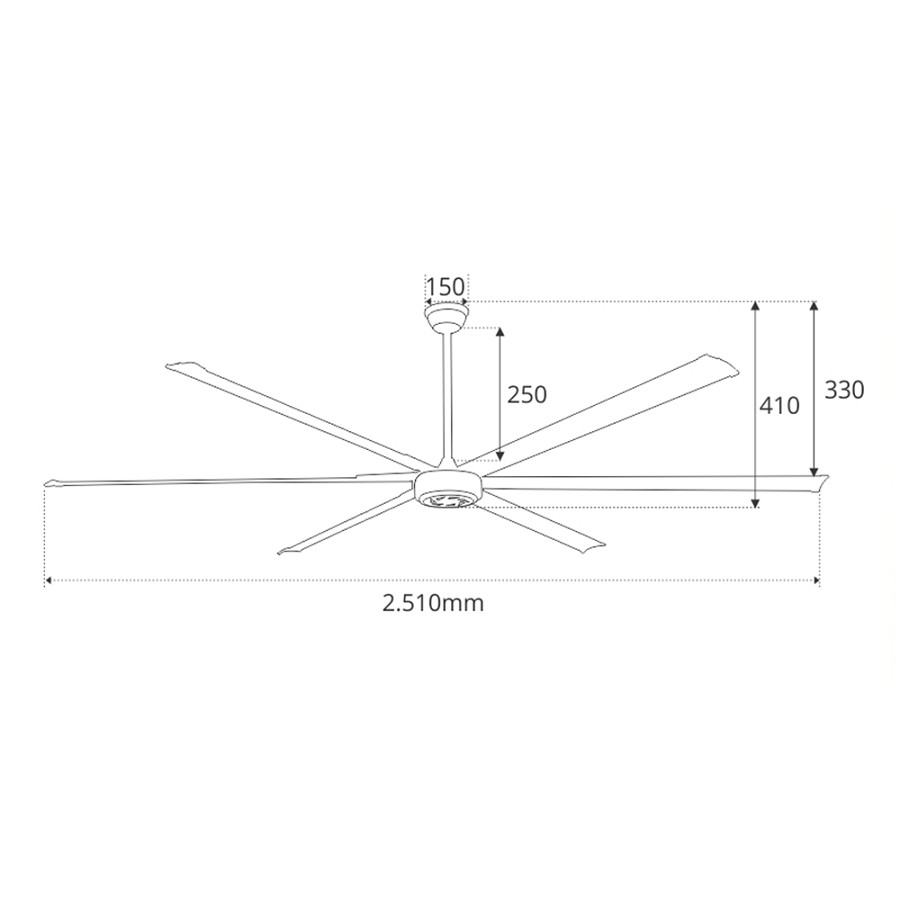 Quạt trần sải cánh lớn sinwa SW100-ALU