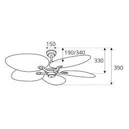 Quạt trần DC đèn led cánh lá cọ Sinwa SC03