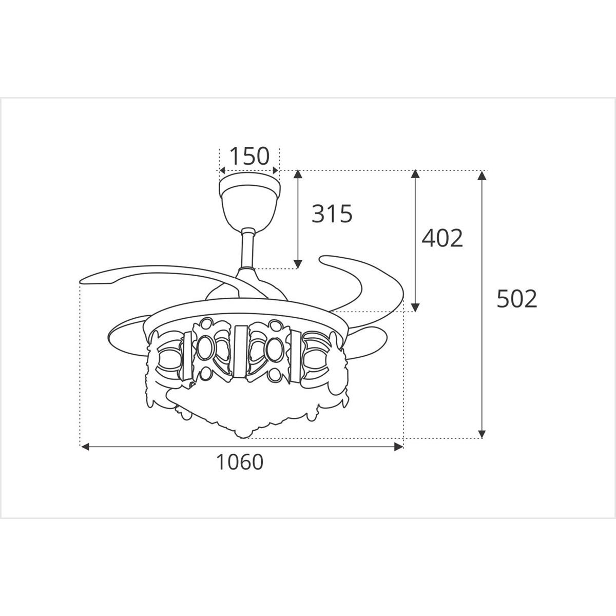 Quạt trần đèn giấu cánh Sinwa AS191