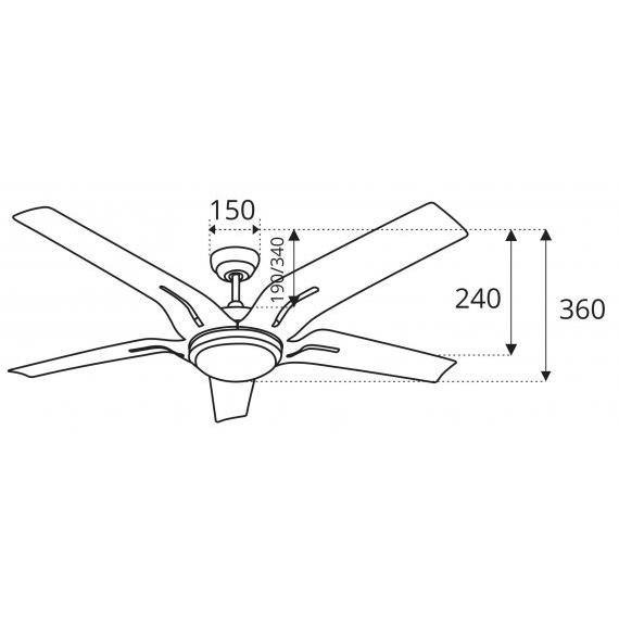 Quạt trần DC đèn led 5 cánh ABS Sinwa DC52