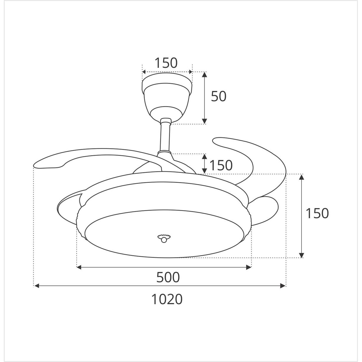 Quạt trần đèn giấu cánh Sinwa AS188 / AS195