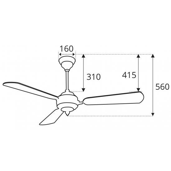 Quạt trần cổ điển cánh gỗ Sinwa S138-W đen mờ