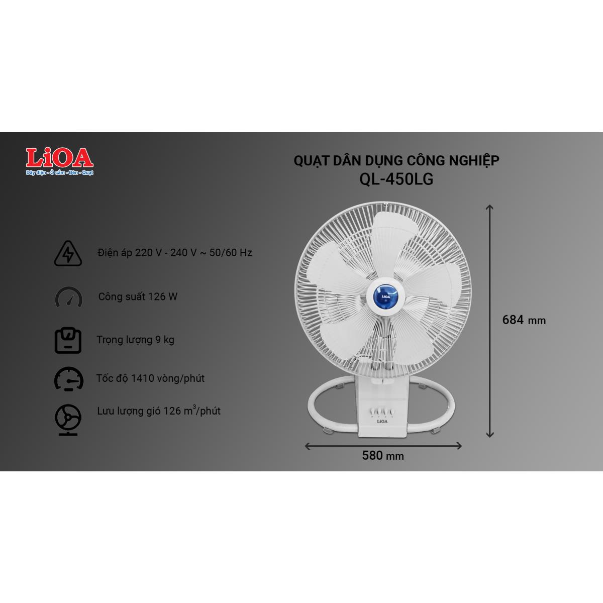 Quạt công nghiệp LiOA QL-450LG dân dụng