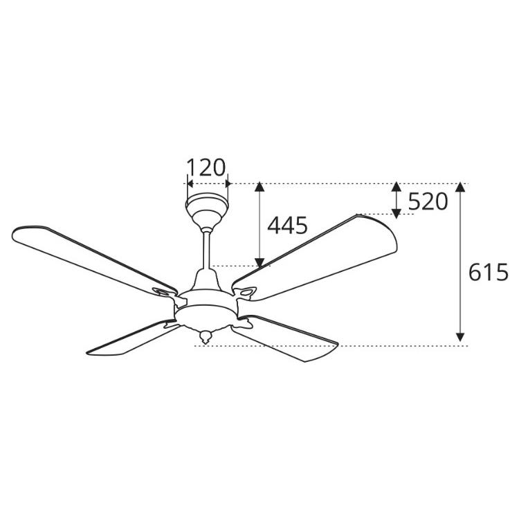 Quạt trần kiểu cổ Sinwa S168 đen mờ