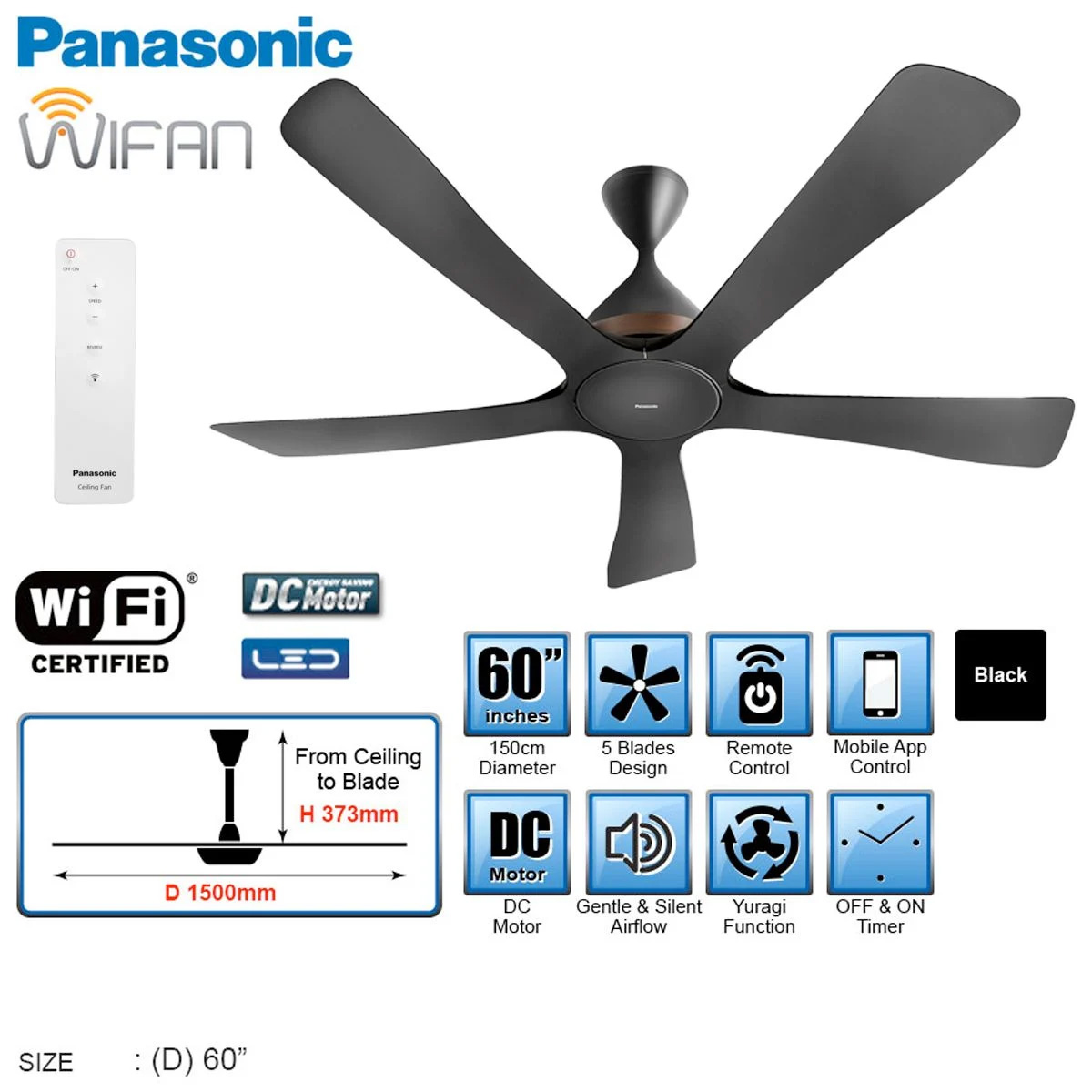 Quạt trần Panasonic F-60DHN 5 cánh