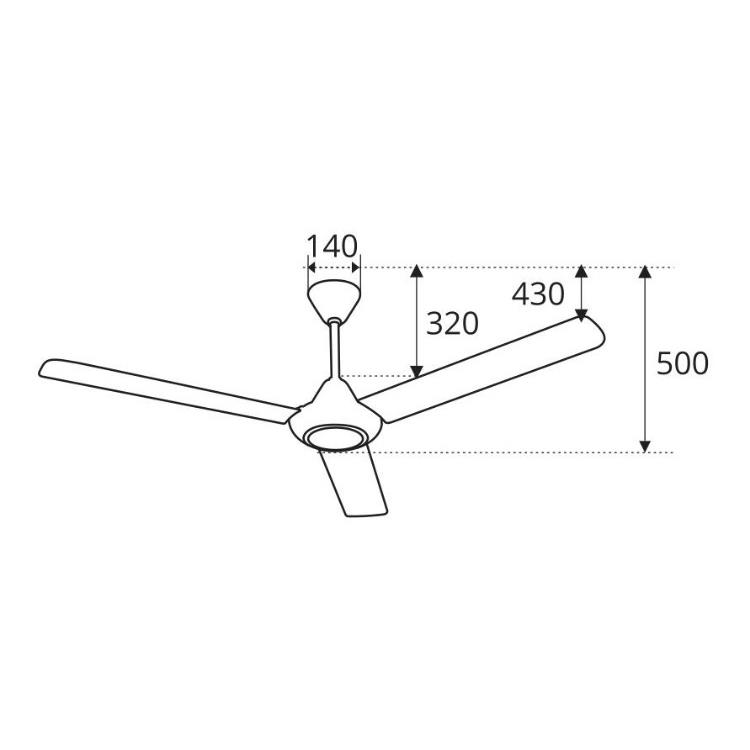 Quạt trần cánh sắt Sinwa S60 - Đen