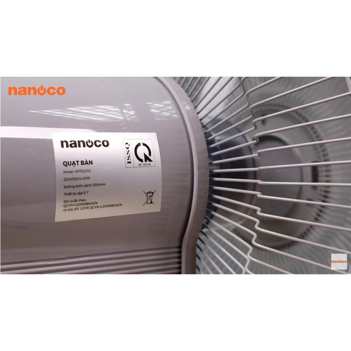 Quạt bàn Nanoco NTF1207G màu xám