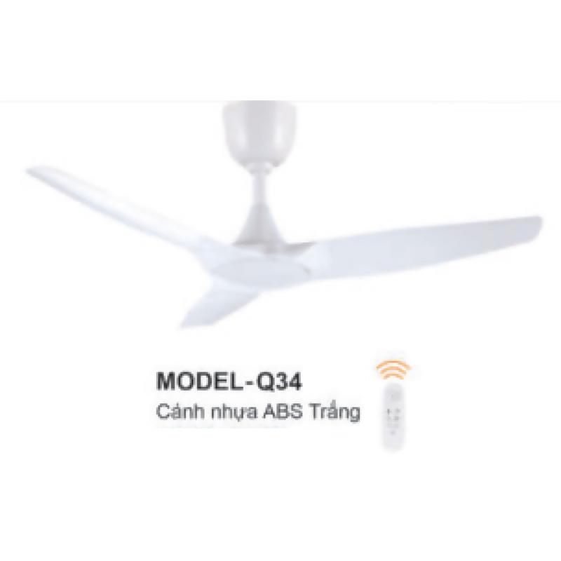 Quạt trần Euroto MODEL-Q34 3 cánh nhựa ABS trắng