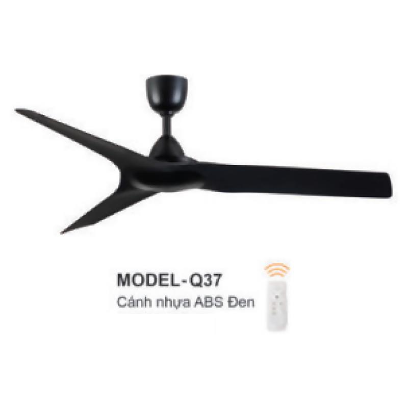 Quạt trần Euroto MODEL-Q37 3 cánh nhựa ABS đen