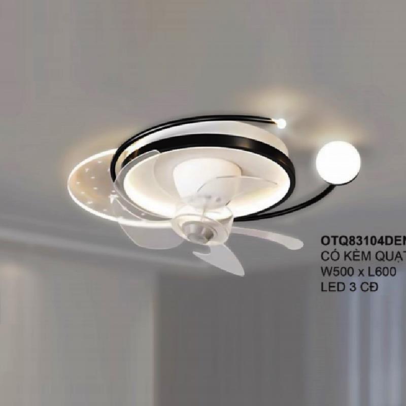 Quạt đèn đảo trần 355 DECOR OTQ83104DEN vỏ đen