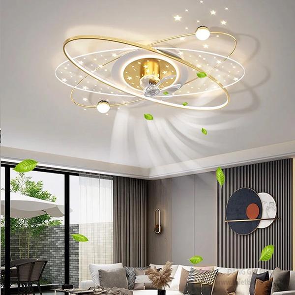 Quạt đèn đảo trần 355 DECOR OTQ8310VANG vỏ vàng