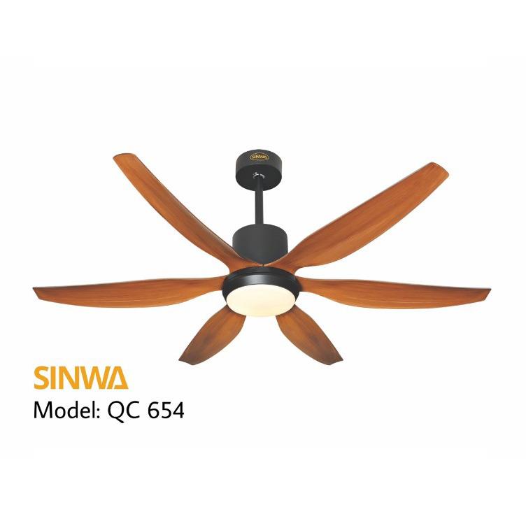 Quạt đèn trần Sinwa QC654 6 cánh nhựa ABS