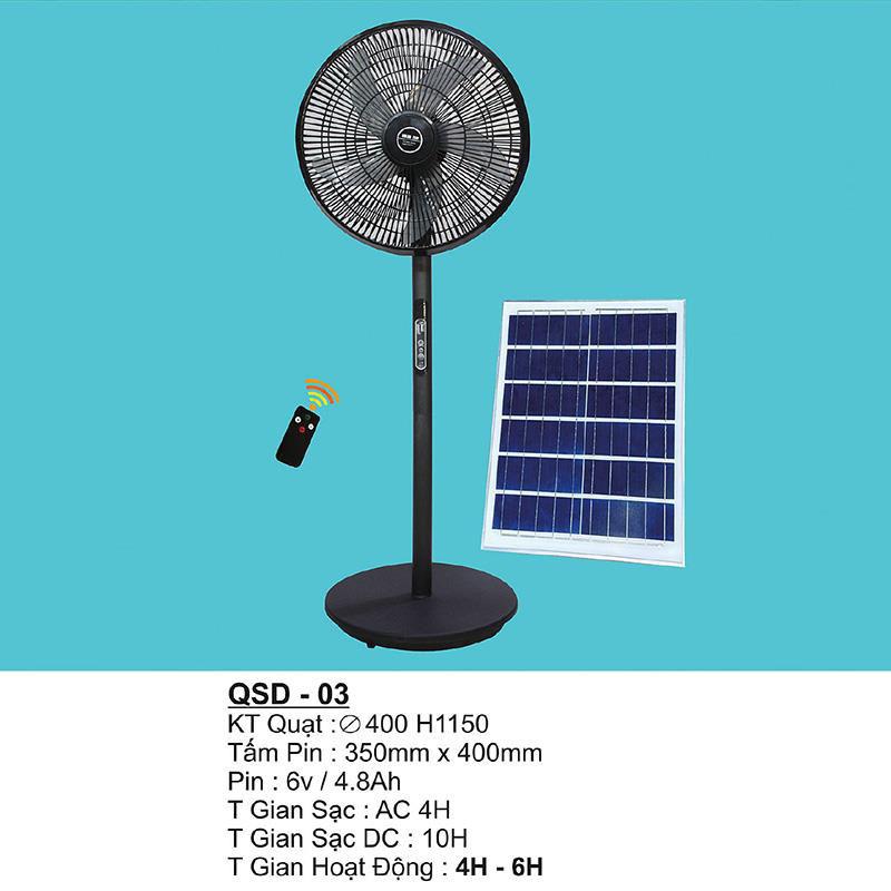 Quạt sạc điện & năng lượng mặt trời Sano QSD-03