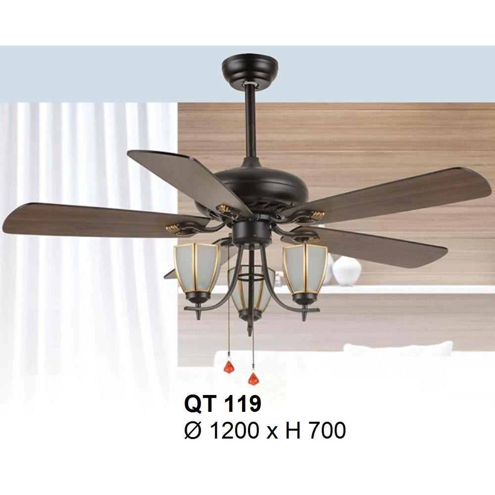 Quạt đèn trần Verona QT-119 cánh gỗ