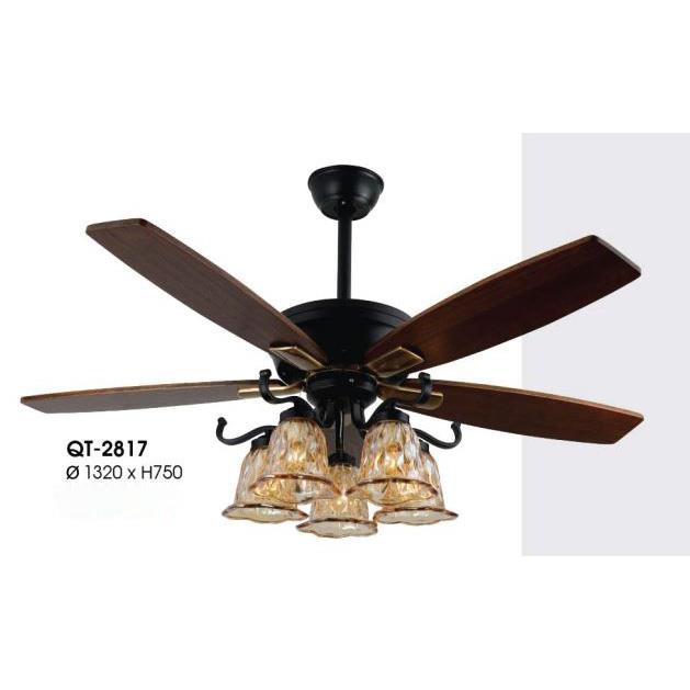 Quạt đèn trần Verona QT-2817 cánh gỗ