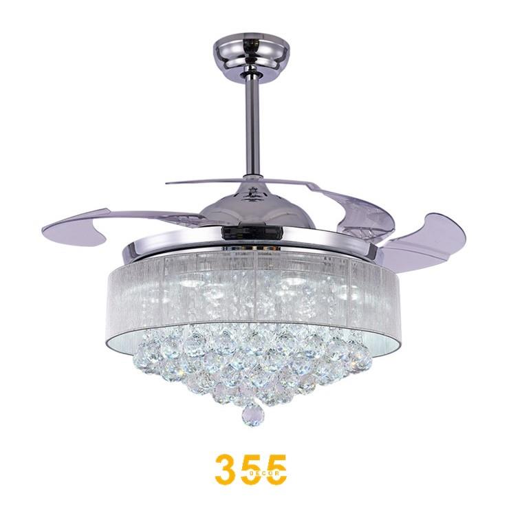 Quạt trần đèn giấu cánh 355 DECOR QT4201