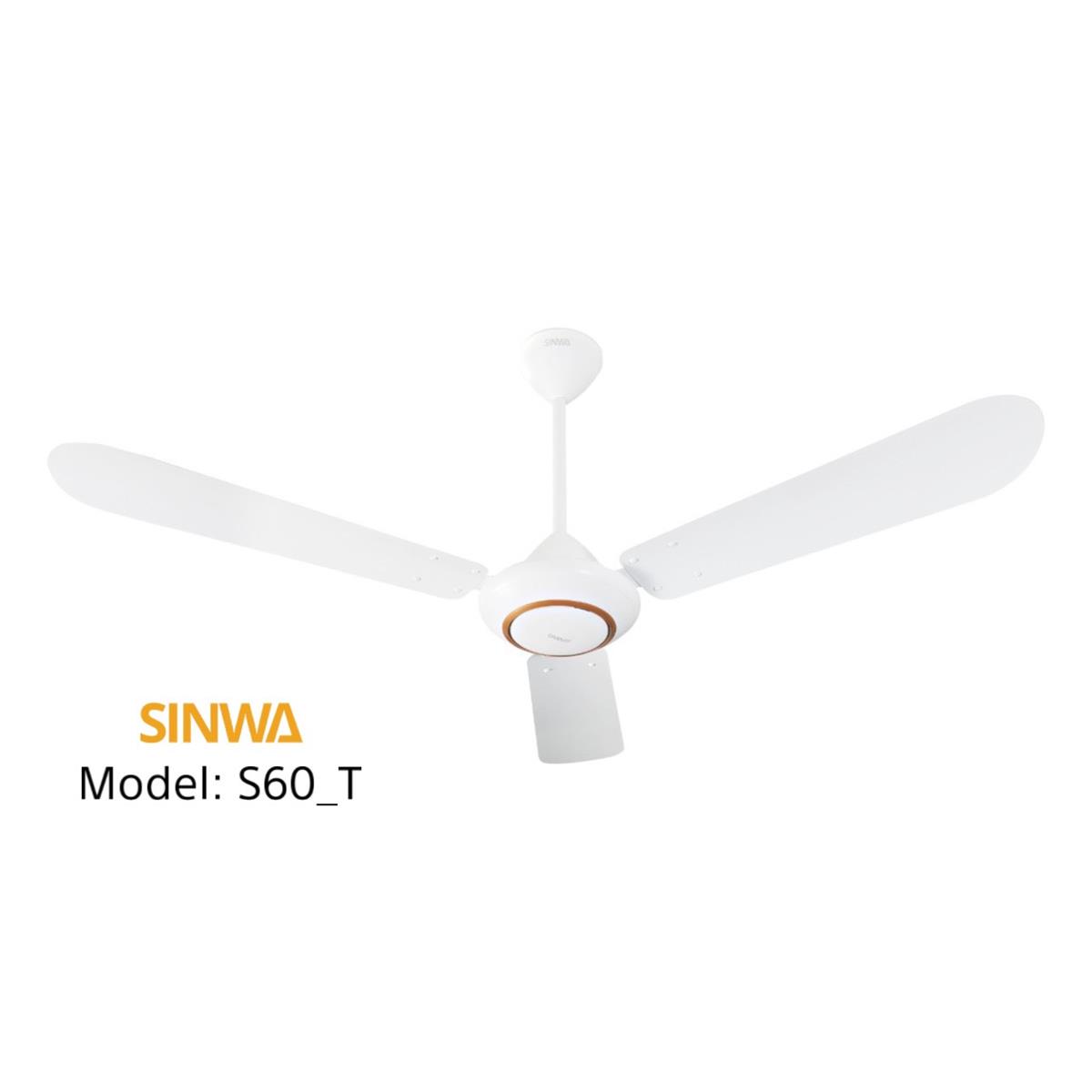 Quạt trần Sinwa S60_T cánh sắt màu trắng