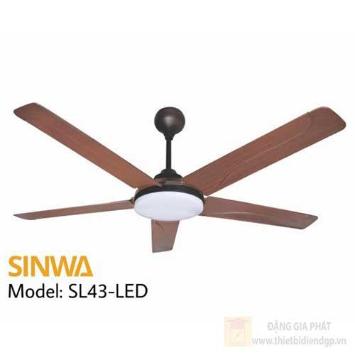 Quạt đèn trần Sinwa SL43_LED 5 cánh nhựa