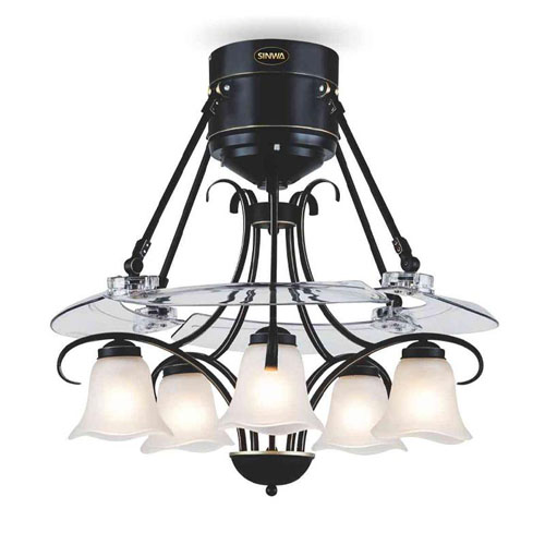 Quạt trần đèn giấu cánh Sinwa QY002 màu Niken QY002