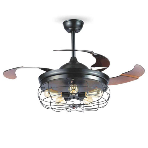 Quạt trần đèn giấu cánh Sinwa XD 206 màu đen mờ XD 206