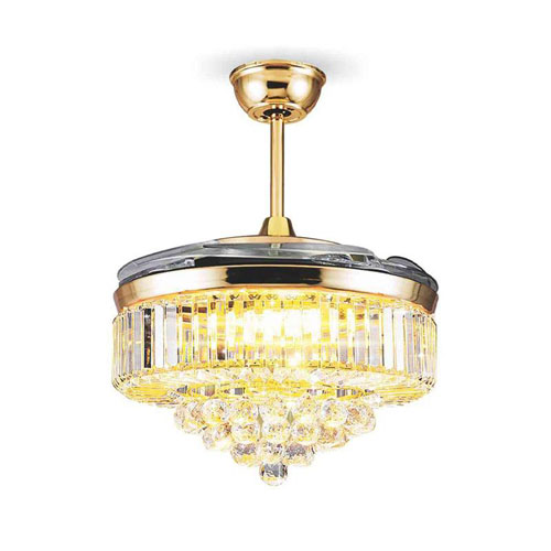 Quạt trần đèn giấu cánh Sinwa XD108 màu vàng kim XD108