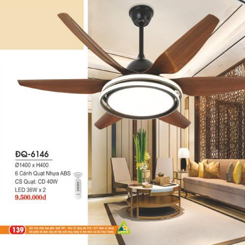 Quạt đèn trần Hufa ĐQ-6146 cánh nhựa ABS ĐQ-6146