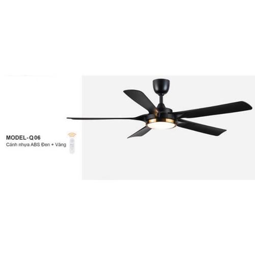 Quạt đèn trần Euroto MODEL-Q06 5 cánh nhựa ABS đen MODEL-Q06