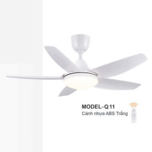 Quạt đèn trần Euroto MODEL-Q11 5 cánh nhựa ABS trắng MODEL-Q11