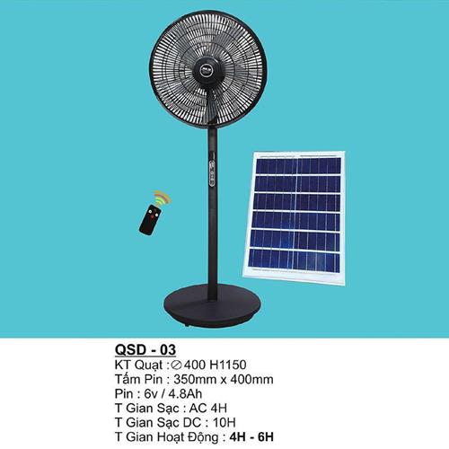 Quạt sạc điện & năng lượng mặt trời Sano QSD-03 QSD-03