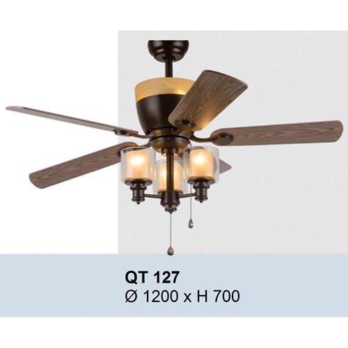 Quạt đèn trần Verona QT-127 cánh gỗ QT-127