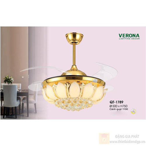 Quạt trần đèn giấu cánh Verona QT-1789 QT-1789