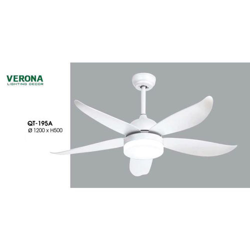 Quạt đèn trần Verona QT-195A 5 cánh nhựa màu trắng QT-195A