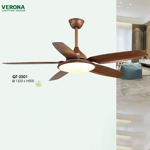 Quạt đèn trần Verona QT-2501 ánh sáng 3 màu QT-2501