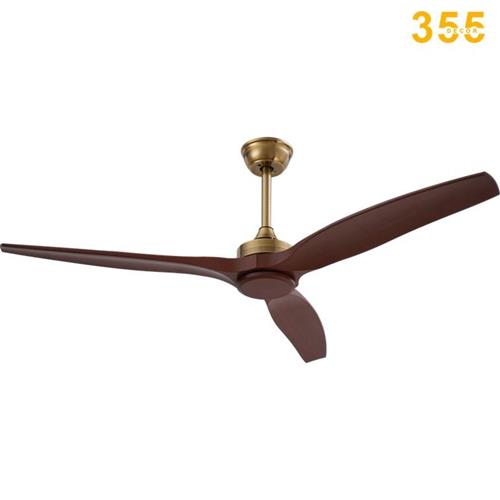 Quạt trần 355 DECOR QT32 cánh nhựa ABS vân gỗ nâu đỏ QT32