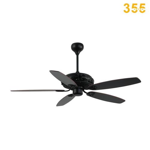 Quạt trần 355 DECOR QT34D cánh nhựa ABS vân gỗ đen QT34D