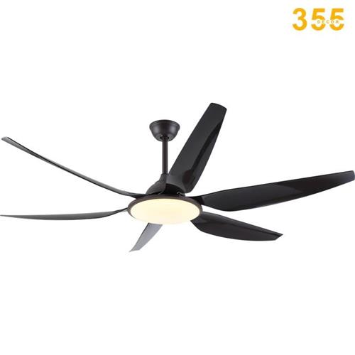 Quạt đèn trần 355 DECOR QT43 cánh nhựa ABS màu cafe QT43