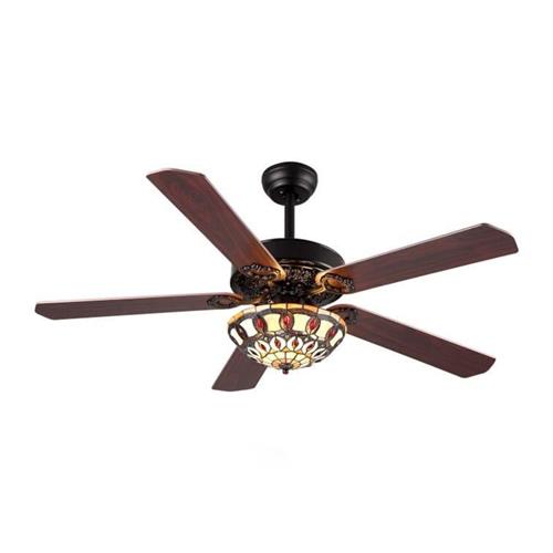 Quạt đèn trần 355 DECOR QT5216 cánh gỗ QT5216