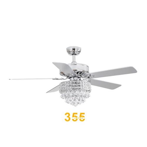 Quạt đèn trần 355 DECOR QT5277 pha lê QT5277