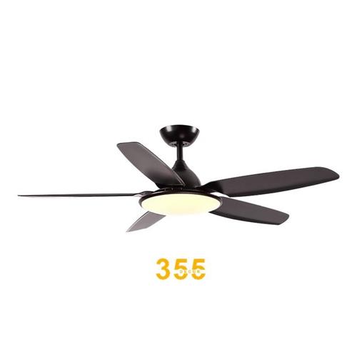 Quạt đèn trần 355 DECOR QT62D 5 cánh màu đen QT62D