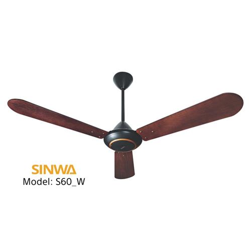 Quạt trần cánh sắt Sinwa S60_W màu nâu  S60_W