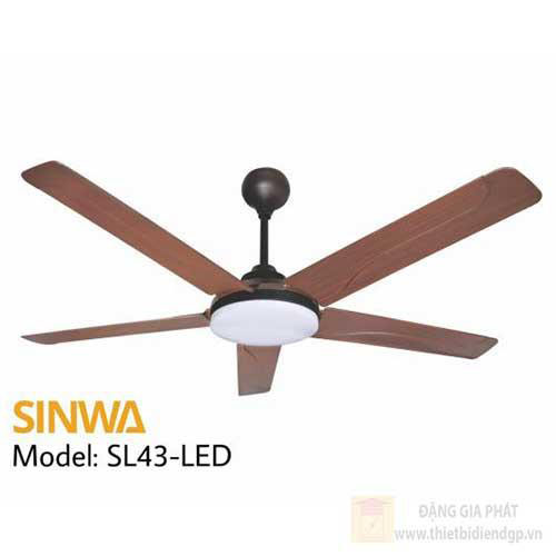 Quạt đèn trần Sinwa SL43_LED 5 cánh nhựa SL43_LED